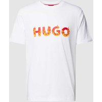 HUGO T-Shirt mit Label-Print Modell 'Danda' in Weiss, Größe L von HUGO