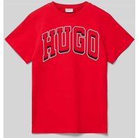 HUGO T-Shirt mit Label-Print in Rot, Größe 164 von HUGO