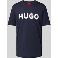 HUGO T-Shirt mit Label-Schriftzug Modell 'DULIVIO' in Dunkelblau, Größe M von HUGO