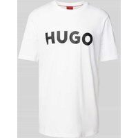 HUGO T-Shirt mit Label-Schriftzug Modell 'DULIVIO' in Weiss, Größe S von HUGO