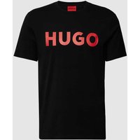 HUGO T-Shirt mit Label-Schriftzug Modell 'DULIVIO' in Black, Größe M von HUGO