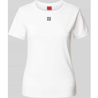 HUGO T-Shirt mit Label-Stitching Modell 'Deloris' in Offwhite, Größe M von HUGO