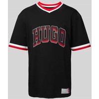 HUGO T-Shirt mit Label-Stitching Modell 'Duava' in Black, Größe XL von HUGO