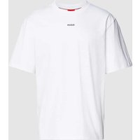 HUGO T-Shirt mit regulärem Schnitt und Label-Print in Weiss, Größe M von HUGO