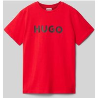 HUGO T-Shirt mit Runfdhalsausschnitt in Rot, Größe 152 von HUGO