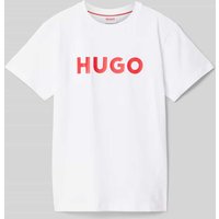 HUGO T-Shirt mit Runfdhalsausschnitt in Weiss, Größe 152 von HUGO