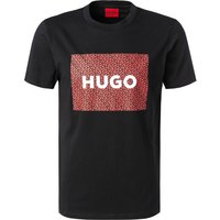 HUGO Herren T-Shirt schwarz Baumwolle von HUGO