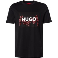 HUGO Herren T-Shirt schwarz Baumwolle von HUGO