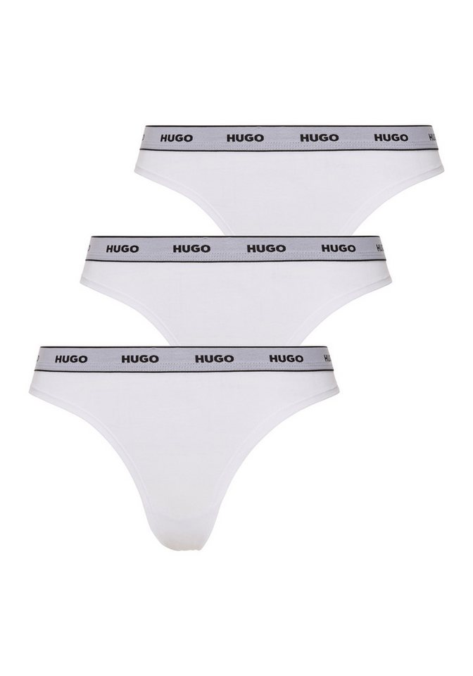 HUGO T-String TRIPLET THONG STRIPE (Packung, 3-St., 3) mit Logoschriftzug auf dem Bund von HUGO