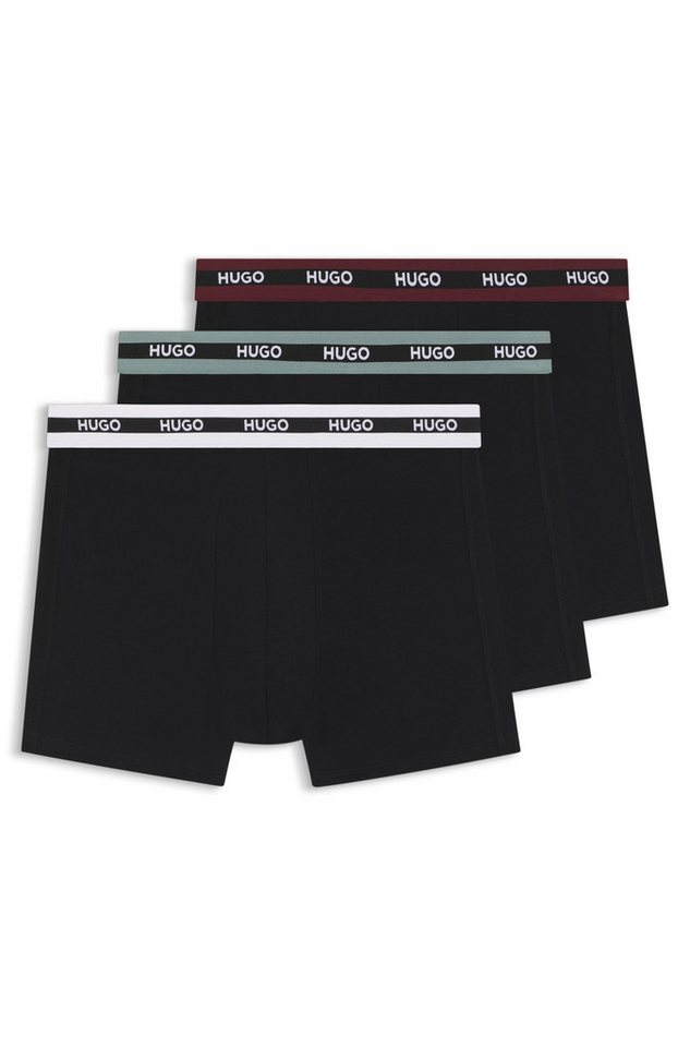 HUGO Trunk BOXERBR TRIPL PLANET kontrastfarbener Bund mit Logo von HUGO