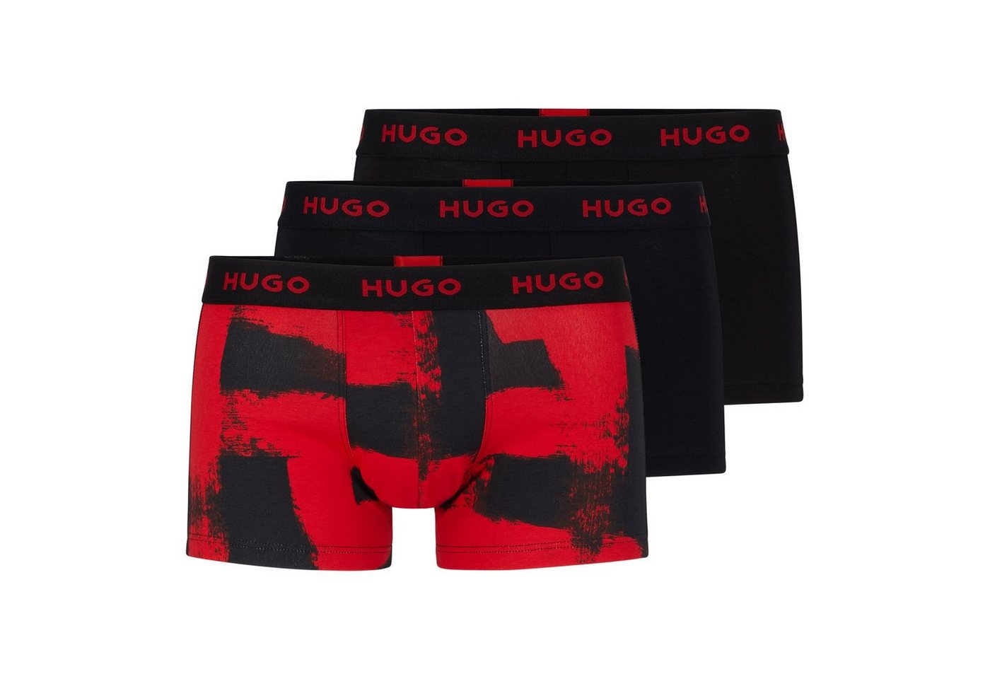 HUGO Trunk Triplet Design (3-St., 3er Set) mit umlaufendem Markenschriftzug am Bund von HUGO