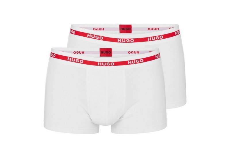 HUGO Trunk Trunk Twin Pack (2-St., 2er Set) mit rotem Streifen und wiederholtem Logo am Webgummibund von HUGO