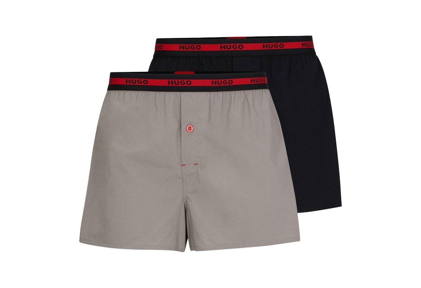 HUGO Trunk Woven Boxer Twinpack (2-St) mit Knopf von HUGO