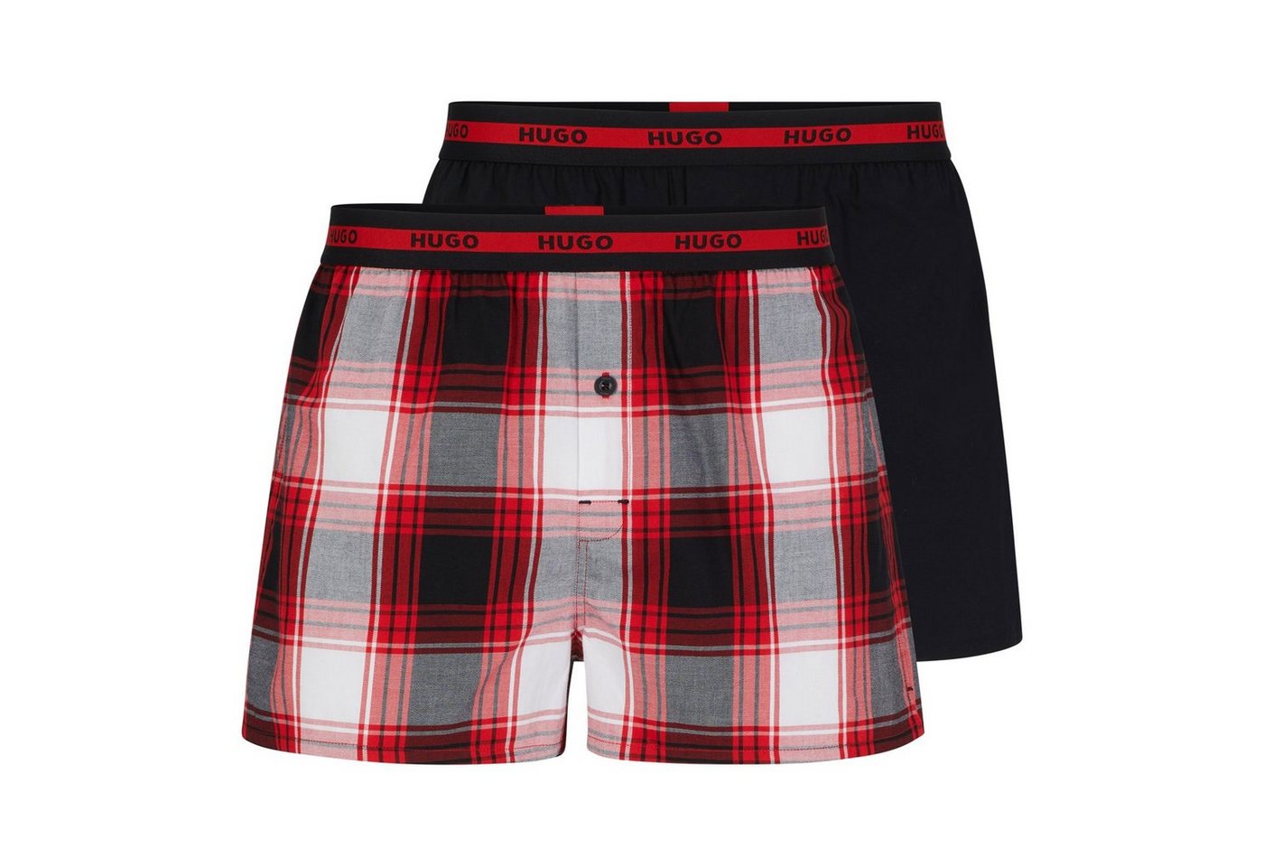 HUGO Trunk Woven Boxer Twinpack (2-St) mit Knopf von HUGO