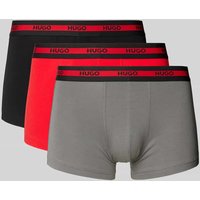 HUGO Trunks mit elastischem Label-Bund im 3er-Pack in Rot, Größe XXL von HUGO