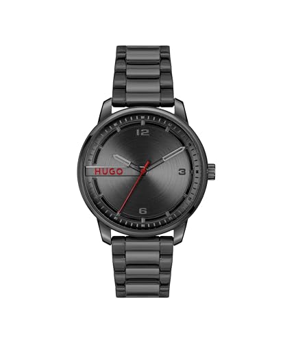 HUGO Uhr mit DREI-Zeiger-Quarzwerk für Herren Kollektion #Stamp mit Schwarzes Edelstahlarmband - 1530365 HUGO Uhr mit DREI-Zeiger-Quarzwerk für Herren Kollektion #Stamp mit Schwarzes Edelstahlarmband - 1530365 von HUGO