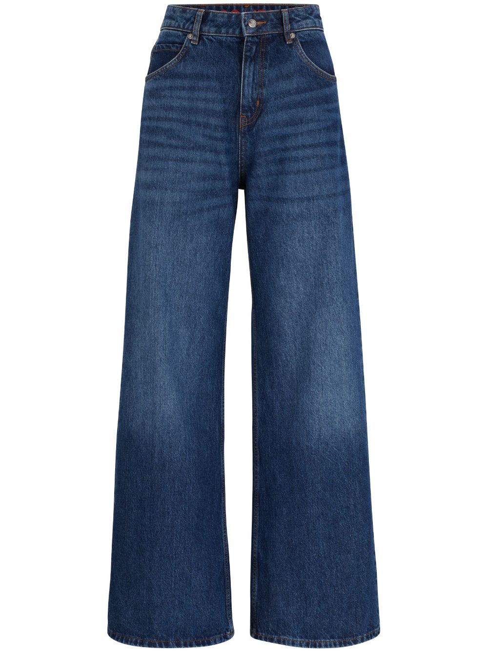 HUGO Weite Jeans mit Logo-Applikation - Blau von HUGO