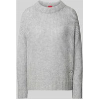 HUGO Wollpullover mit Label-Stitching Modell 'Sloossy' in Hellgrau, Größe XS von HUGO