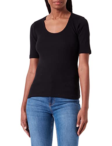 HUGO Women's Classic Scoop T-Shirt, Black1, L von HUGO