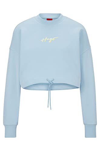 HUGO Women's Delive Sweatshirt, Light/Pastel Blue451, L von HUGO