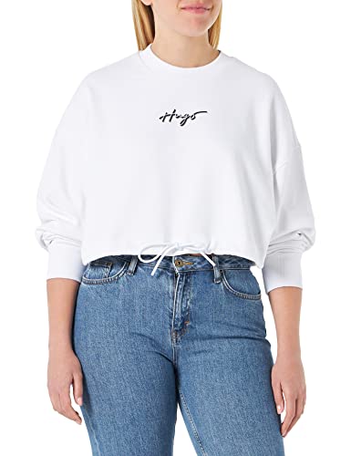 HUGO Women's Delive Sweatshirt, White100, M von HUGO