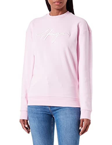 HUGO Women's Easy Crew Sweatshirt, Light/Pastel Pink682, M von HUGO