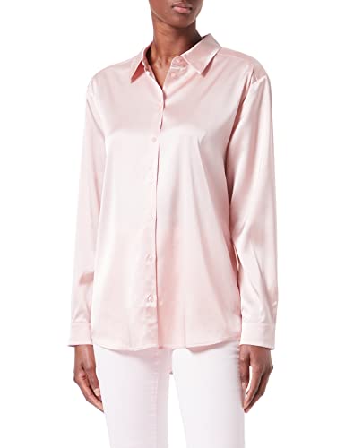 HUGO Damen Evish Relaxed-Fit Bluse aus Stretch-Satin Hellrosa 44 von HUGO