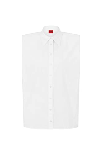 HUGO Women's Evya Blouse, White100, 36 von HUGO