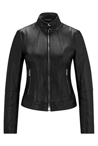 HUGO Women's Lasuri Leather-Jacket, Black1, XXS von HUGO