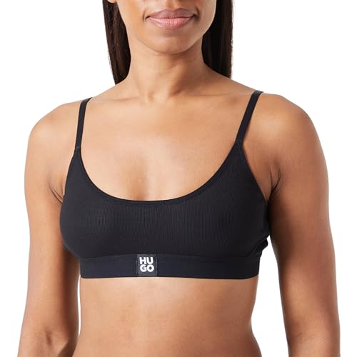 HUGO Women's Rib Bralette, Black1, L von HUGO