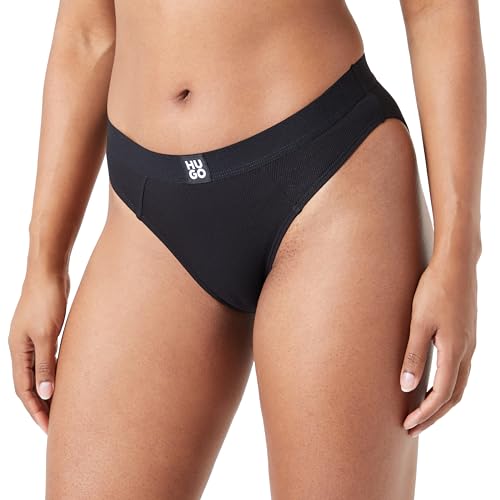 HUGO Women's Rib Brief, Black1, L von HUGO