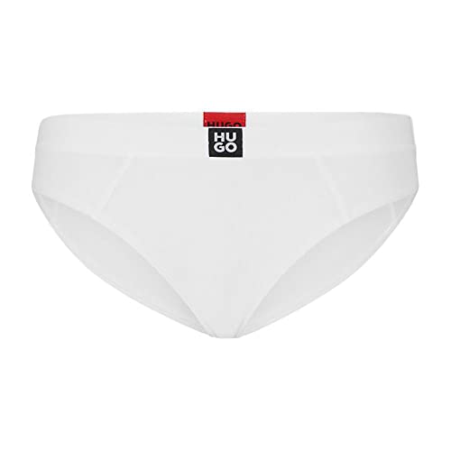 HUGO Women's Rib Brief, White100, L von HUGO