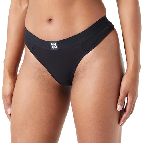 HUGO Women's Rib Thong, Black1, S von HUGO