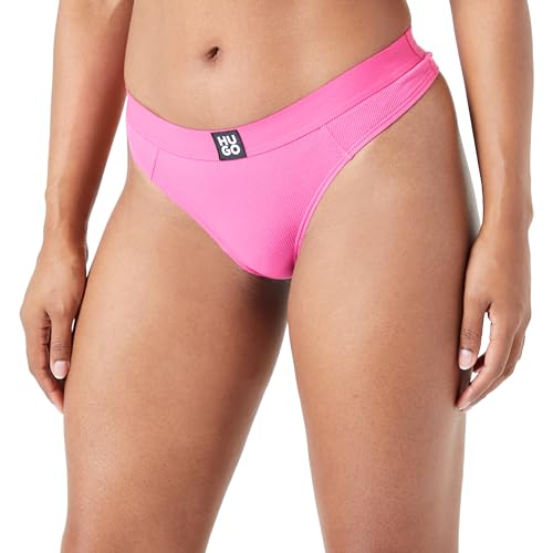 HUGO Women's Rib Thong, Bright Pink670, L von HUGO