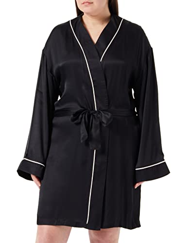 HUGO Women's SATINEVE_Kimono Dressing_Gown, Black1, L von HUGO