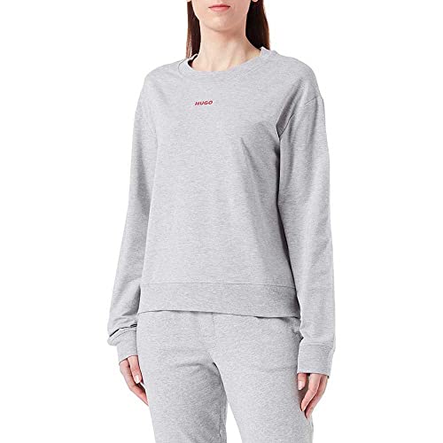 HUGO Women's Shuffle LOUNGEW_Sweatshirt, Medium Grey33, L von HUGO