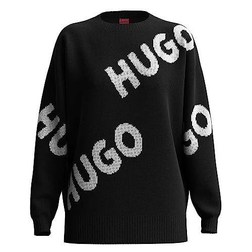 HUGO Women's Slaria Knitted-Sweater, Black1, L von HUGO