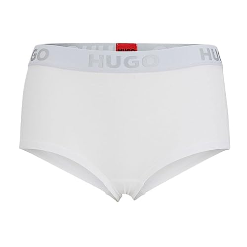 HUGO Women's Sporty Logo Boyleg, White100, S von HUGO