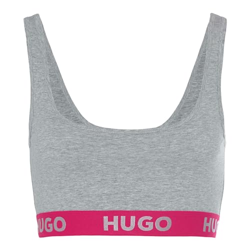 Hugo Damen Sporty Logo Bralette, Medium Grey34, XL von HUGO