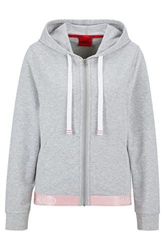 HUGO Women's Sporty Logo Loungewear_Jacket, Medium Grey35, S von HUGO