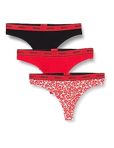 HUGO Women's Triplet Design Thong, Open Red646, l von HUGO