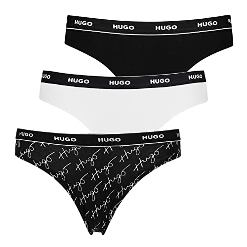 HUGO Women's Triplet Thong Stripe String, Black4, XL von HUGO