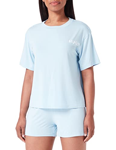 HUGO Women's Unite Pyjama T-Shirt, Light/Pastel Blue452, L von HUGO