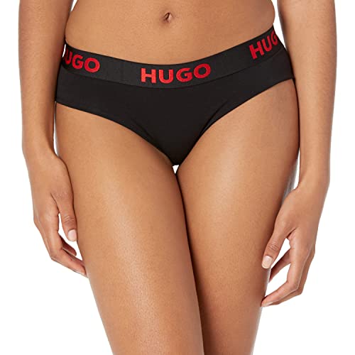 HUGO by Boss Damen Bold Logo Cotton Stretch Brief Slip, Schwarzer Teer, X-Large von HUGO