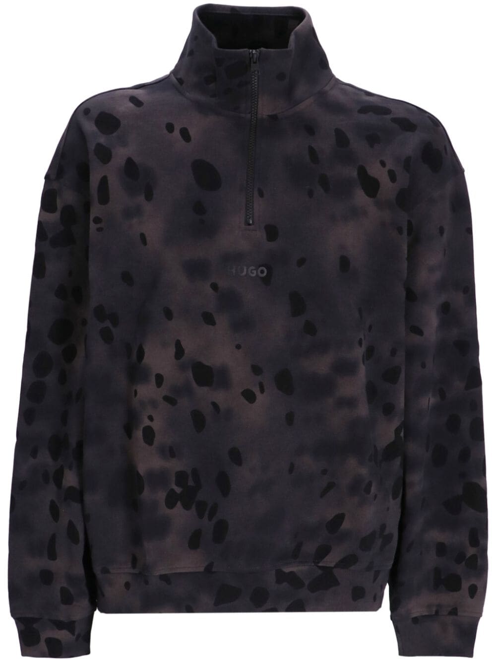 HUGO Sweatshirt mit Batikmuster - Schwarz von HUGO