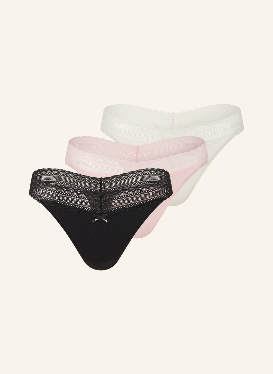 Hugo 3er-Pack Strings Triplet Lace rosa von HUGO