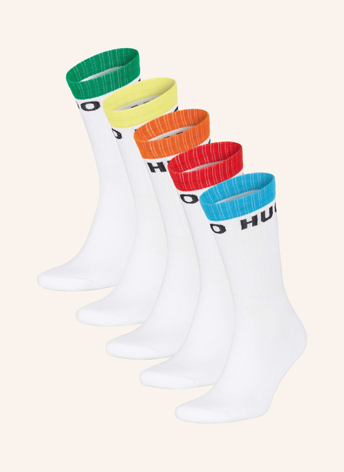 Hugo 5er-Pack Socken Rainbow weiss von HUGO