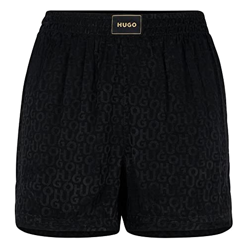 HUGO Boss Damen Satinoir_Shorts Pyjama Short, Black1, M EU von HUGO