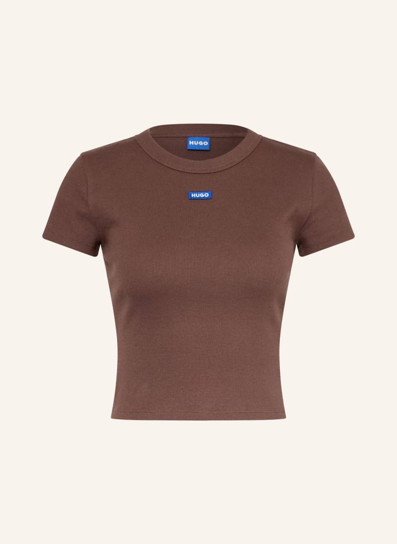 Hugo Cropped-Shirt braun von HUGO