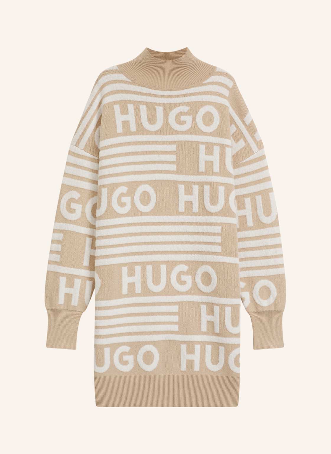 Hugo Gestricktes Kleid Sisminy Oversize Fit beige von HUGO
